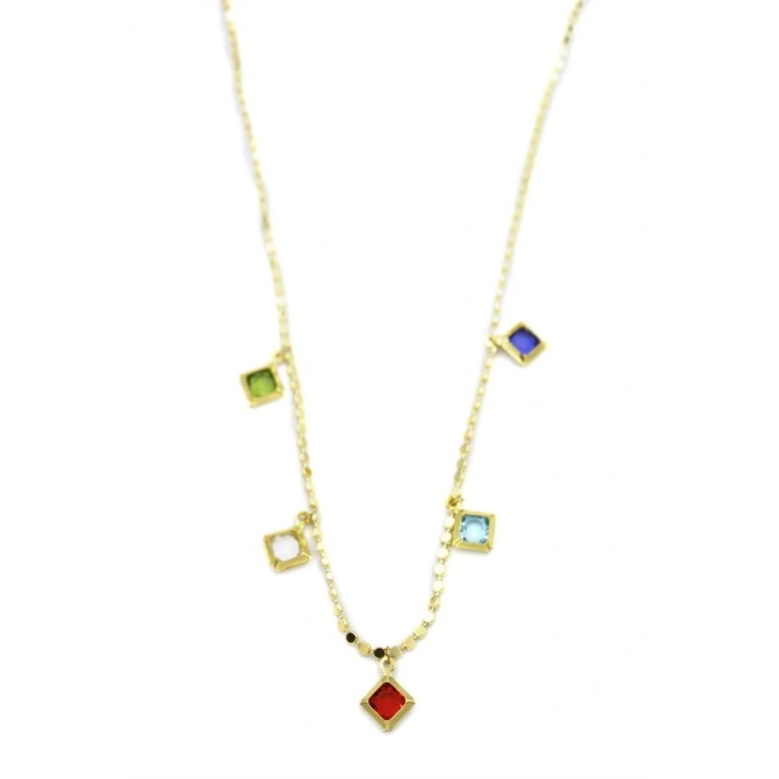 Ezme Zincir Charm Kolye - Altın