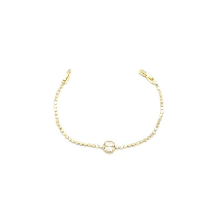 Ezme Zincir Daire Bileklik - Altın