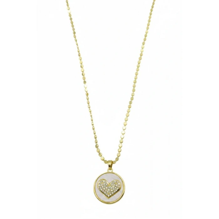 Ezme Zincir Kalp Kolye - Altın
