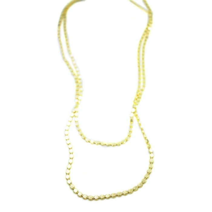 Ezme Zincir Kolye - 90cm - Altın