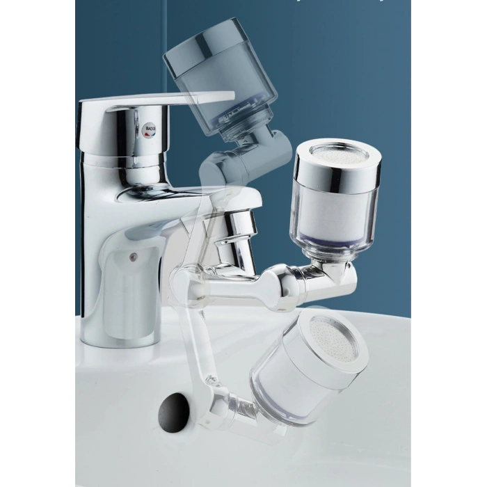 Filtreli Kireç Hapsedici Robotik Kol Musluk Başlığı - Mutfak Banyo Musluk Uzatma Aparatı Ucu