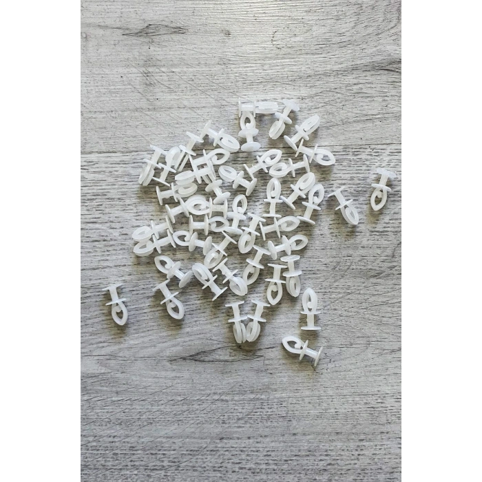 Geçmeli Sistem 75 adet Tül ve Perde Düğmesi Sağlam Korniş Halkası