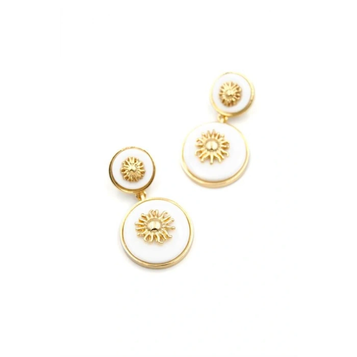 Güneş Küpe - Beyaz