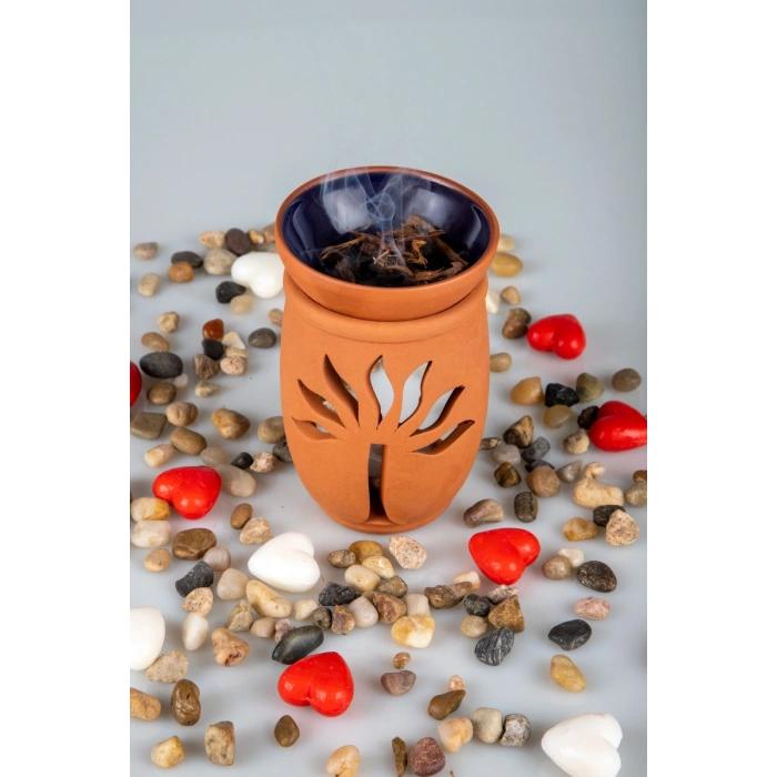 Hayat Ağacı El Yapımı Çömlek Buhurdanlık Tütsülük