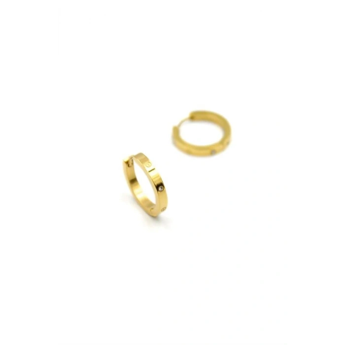 İnce Taşlı CRT Küpe - Altın