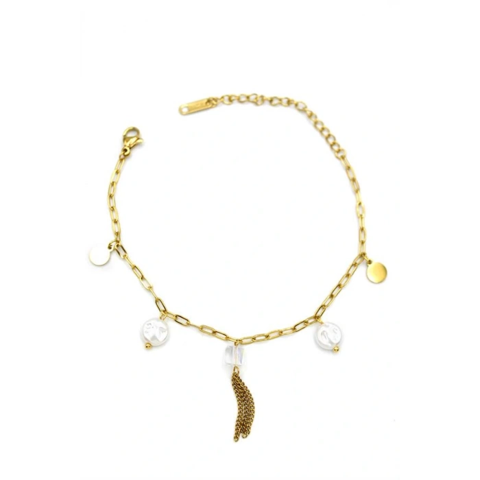 İnci Bileklik - Altın