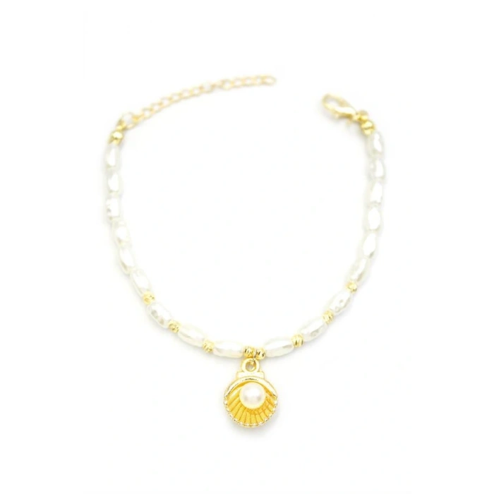 İnci Bileklik - Altın