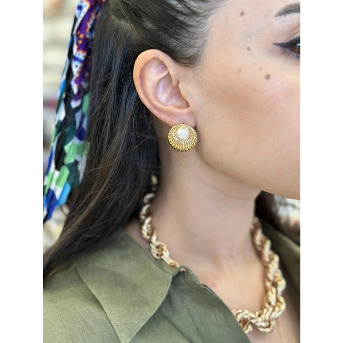 İnci Küpe - Altın