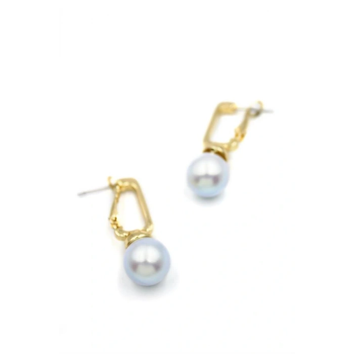 İncili Küpe - Mavi