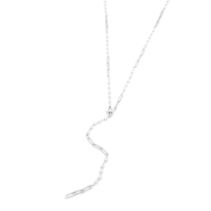 İncili Y Kolye - Gümüş