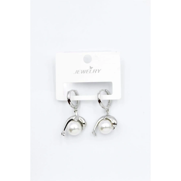 İncili Yunus Küpe - Gümüş