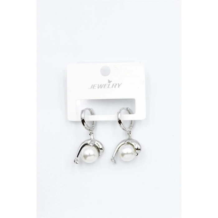 İncili Yunus Küpe - Gümüş