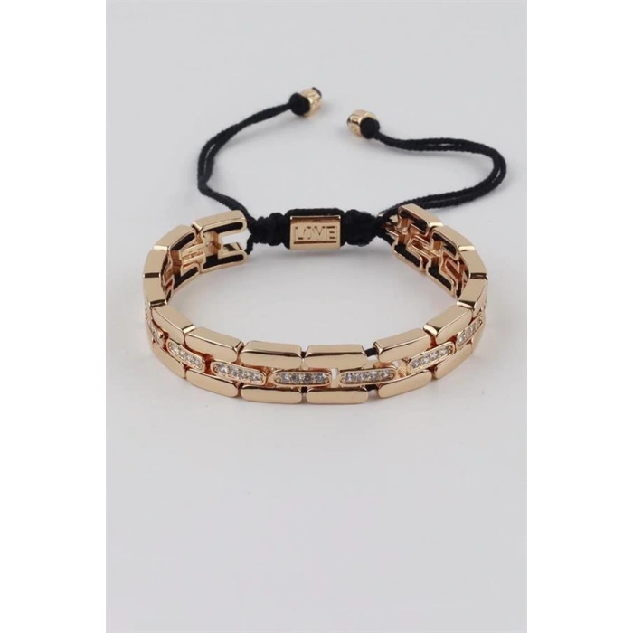 İpli Çelik Bileklik - Altın