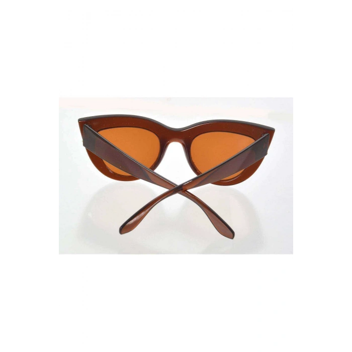 Kahverengi Çerçeve Cat Eye Kadın Güneş Gözlüğü - Moda Gözlük