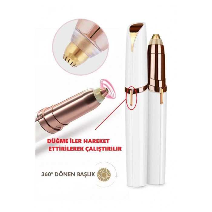 Kalem Tipi Taşınabilir İnce Uçlu Yüz Için Tüy Alıcı Kaş Bıyık Epilasyon Aleti (pil Dahildir)