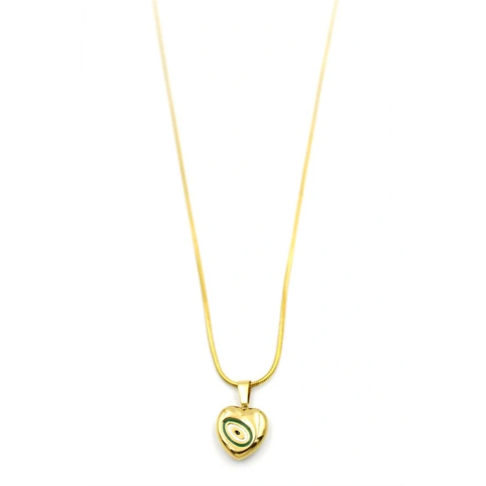 Kalp Kolye - 60 cm - Altın