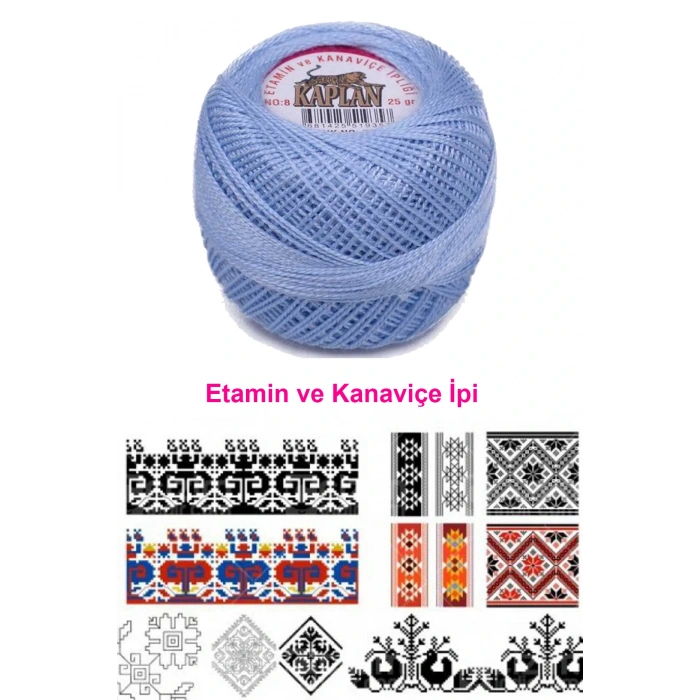 Kaplan Etamin Ve Kanaviçe İpi 8 No Kod/Renk: 799 - Royaleks