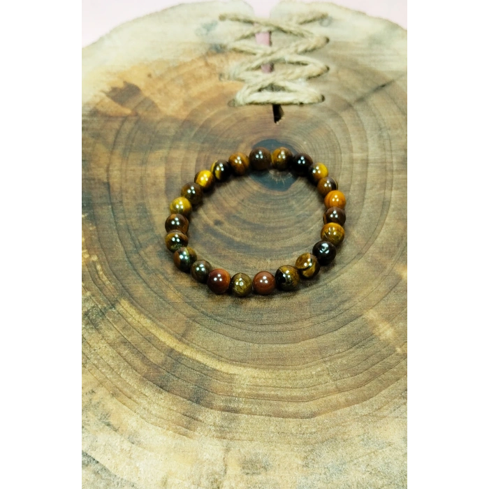 Kaplan Gözü Doğal Taş Bileklik Kutulu