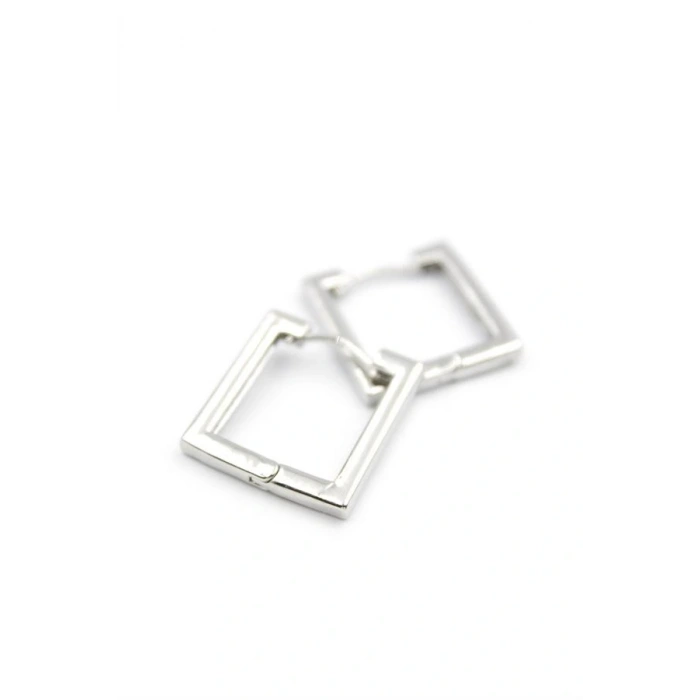 Kare Halka Küpe - Gümüş