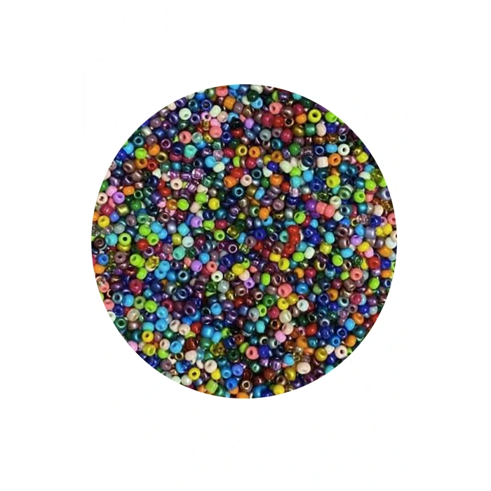 Karışık Renk 4 mm Yaklaşık 220 adet/20 gram Cam Boncuk Oya Yazma Bileklik ve Kolye