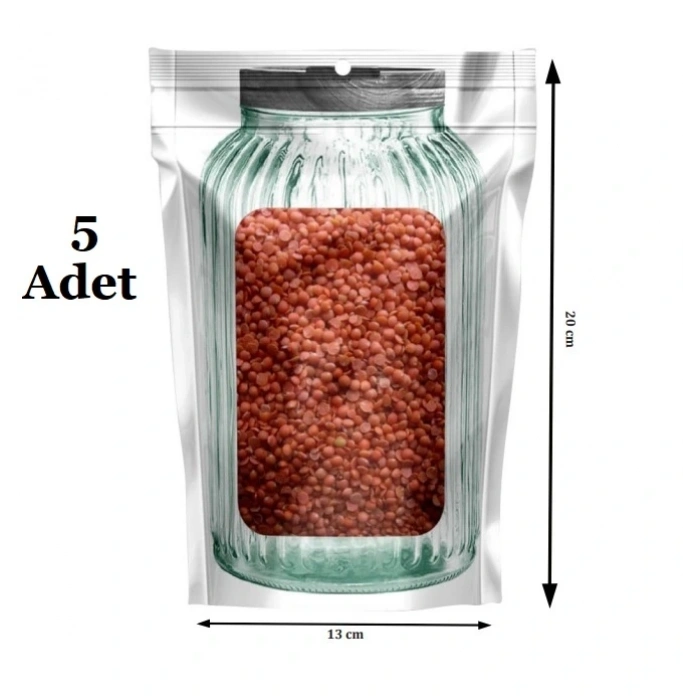 Kavanoz Görünümlü Kilitli Saklama Poşeti Çıtçıtlı Ve Pratik Torba 5 Adet