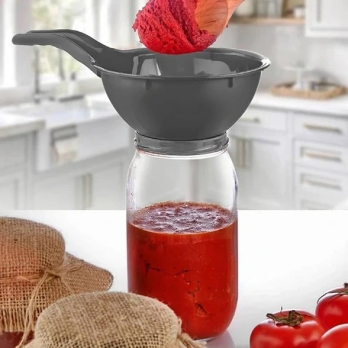 Kavanoz Hunisi - Konserve Reçel Hunisi Geniş Ağızlı - Saplı