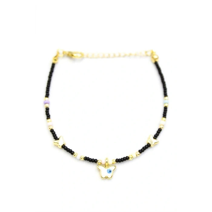 Kelebek Boncuk Bileklik - Siyah