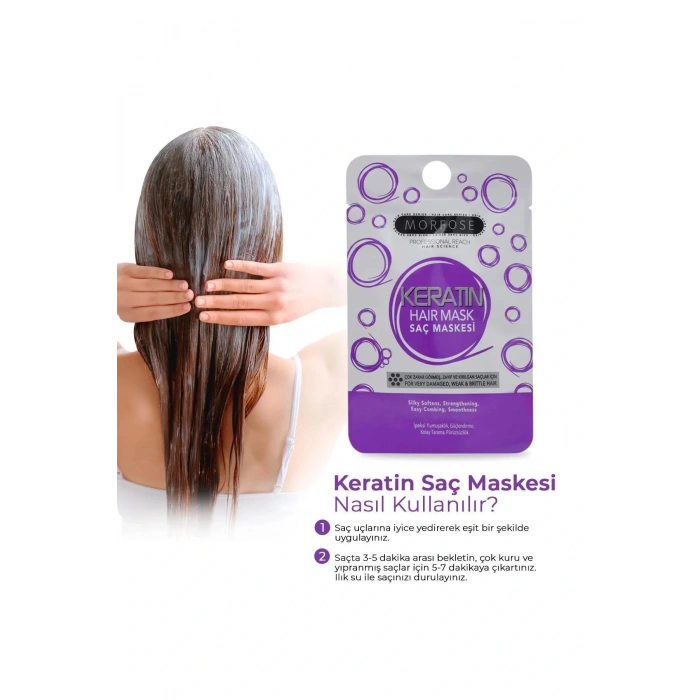 Keratin Saç Maskesi 25 ML (24 ADET) - Yıpranmış Saçlar İçin - mrfs