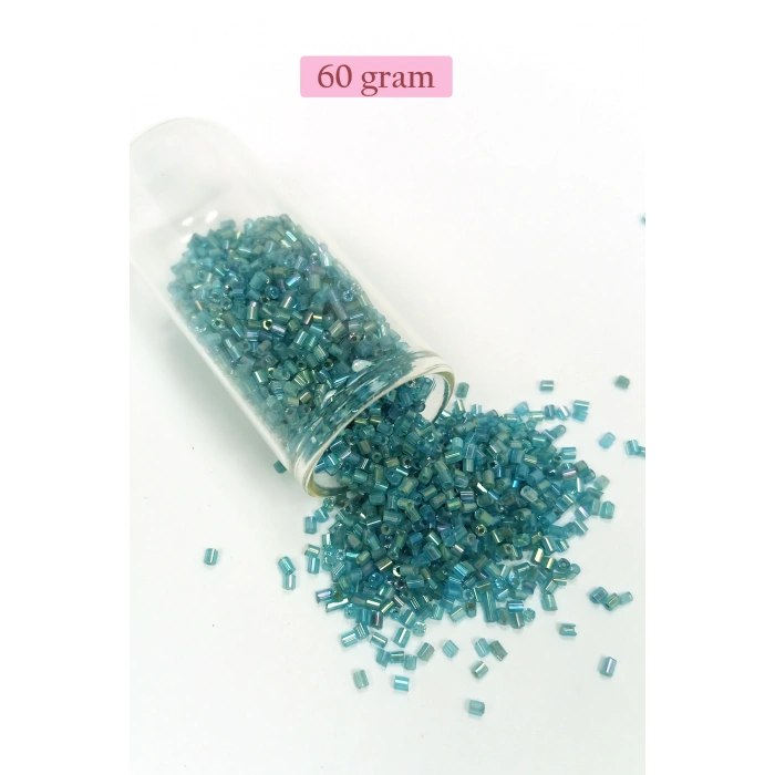 Kesme Cam Boncuk 2mm - 60 Gram - Şeffaf Çam Yeşili - BNC380