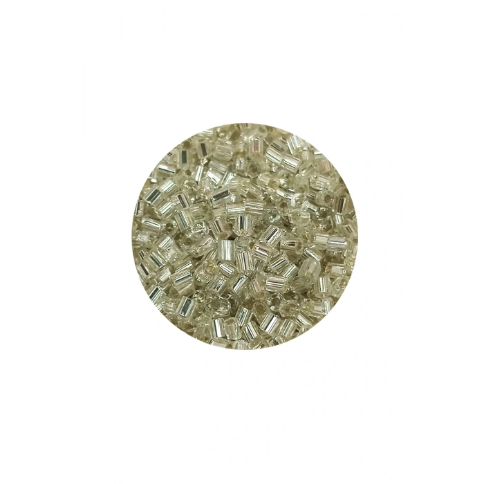 Kesme Cam Boncuk 2mm - 60 Gram - Şeffaf Gümüş - BNC378