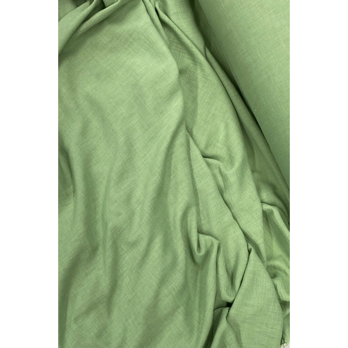 Keten Kumaş - Organik Kumaş - Perde Kumaşı - Ince Keten - Kıyafet Için Kumaş Örtü Çağla Yeşili 75