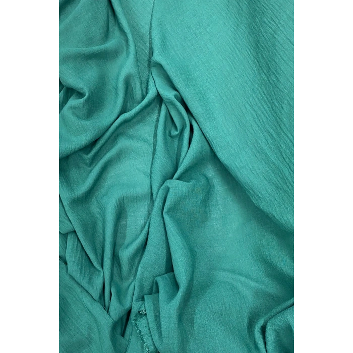 Keten Kumaş - Organik Kumaş - Perde Kumaşı - Ince Keten - Kıyafet Için Kumaş Örtü Koyu Yeşil