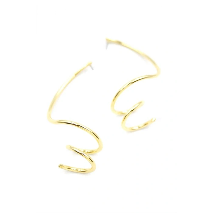 Kıvrımlı Küpe - Altın