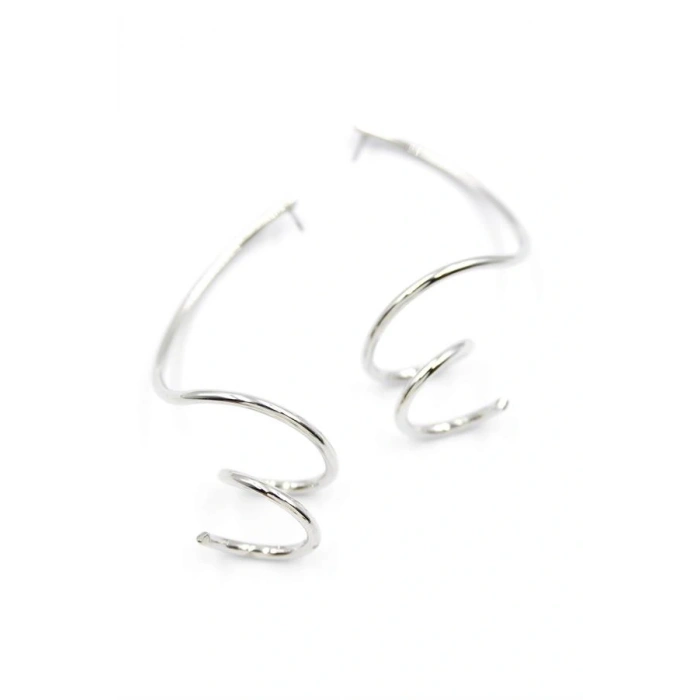 Kıvrımlı Küpe - Gümüş