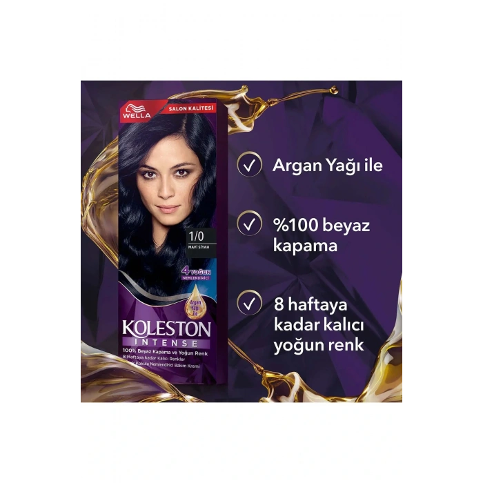 Koleston Intense Saç Boyası 1/0 Mavi Siyah - Salon Kalitesi