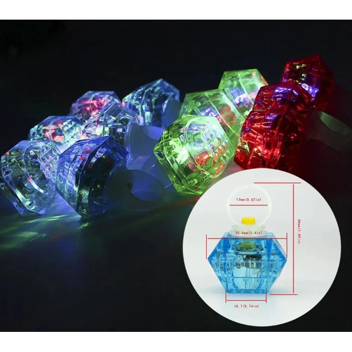 Kristal Led Parti Yüzük Seti (6&#39;lı)
