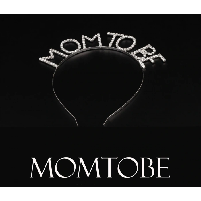Kristal Taşlı Gümüş Renk Mom To Be Tacı Anne Tacı