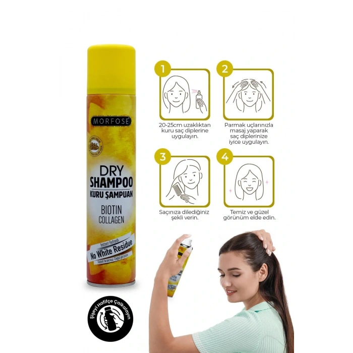 Kuru Şampuan Biotin Collagen 200 ML - Açık Renkli Saçlar - mrfs