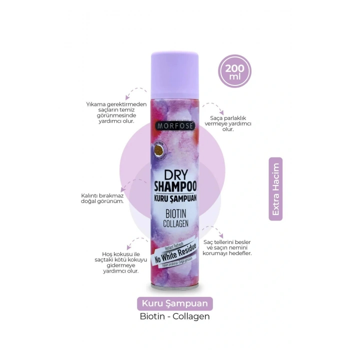 Kuru Şampuan Biotin Collagen 200 ML - Ekstra Hacim - mrfs