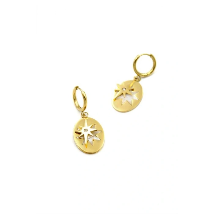 Kutup Yıldızı Sallantılı Küpe - Altın