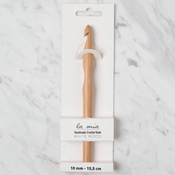 La Mia Whitewood 10 mm 15.5 cm Ahşap Yün Tığ