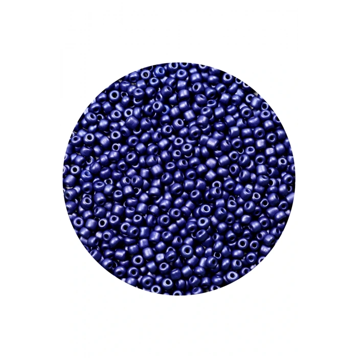 Lacivert Renk 4 mm Yaklaşık 220 adet/20 gram Cam Boncuk Oya Yazma Bileklik ve Kolye