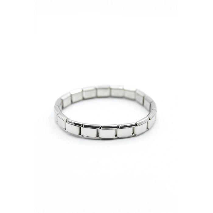 Lastikli Çelik Bileklik - Gümüş