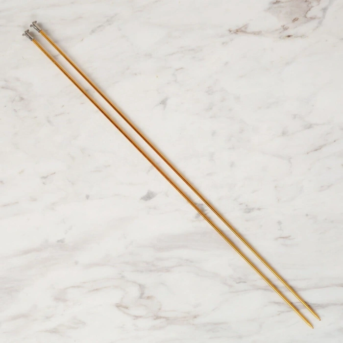 Loren Crafts 2,5 mm 35 cm Sarı Metal Örgü Şişi - L