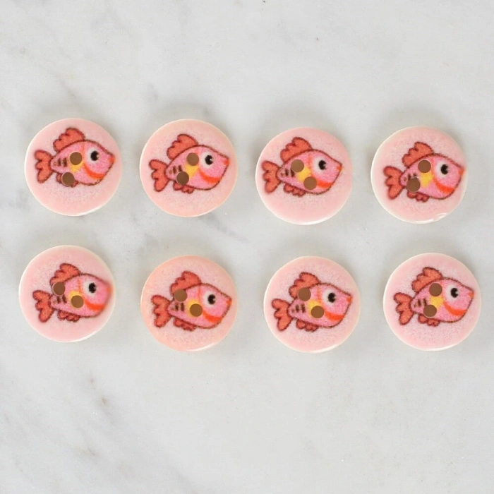 Loren Crafts 8li Balık Düğme - 1159