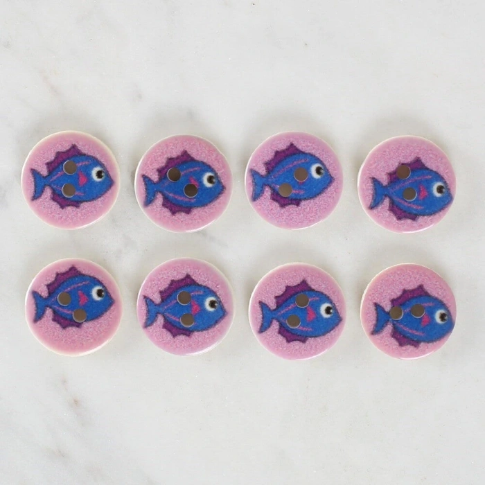 Loren Crafts 8li Balık Düğme - 1163