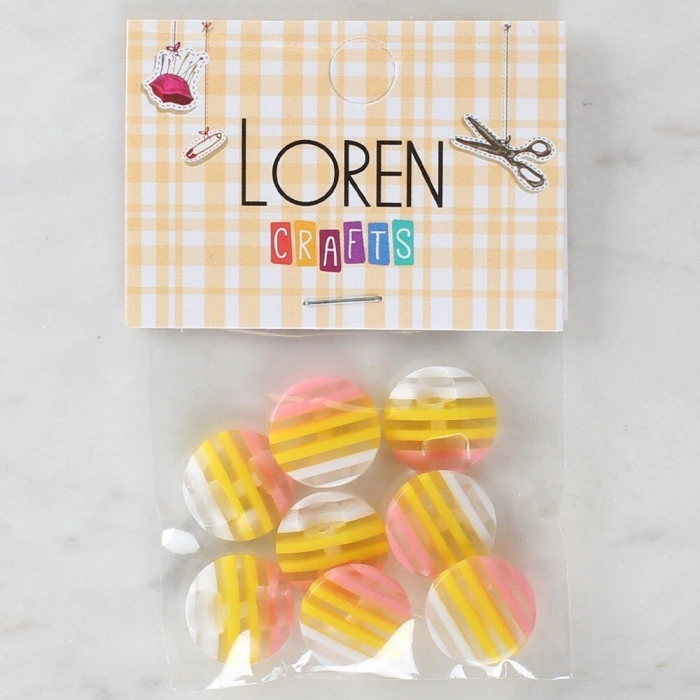 Loren Crafts 8li Desenli Düğme - 1086
