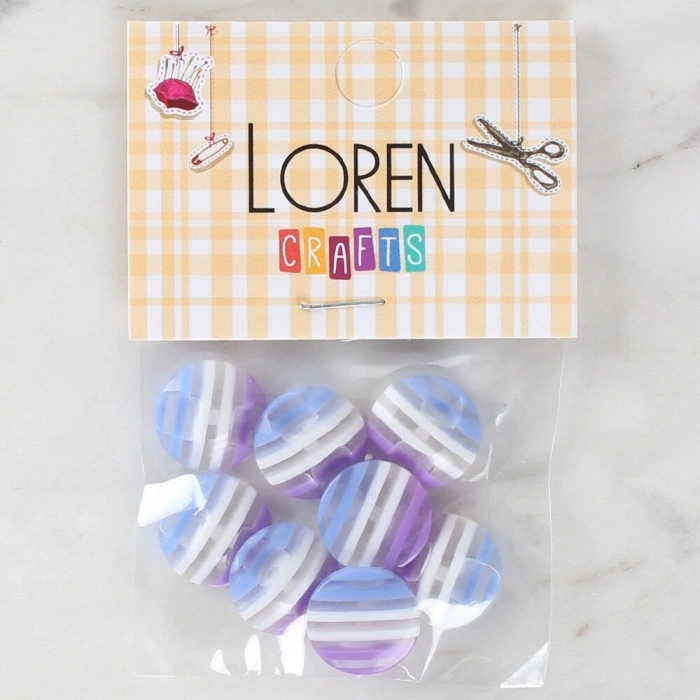 Loren Crafts 8li Desenli Düğme - 1092