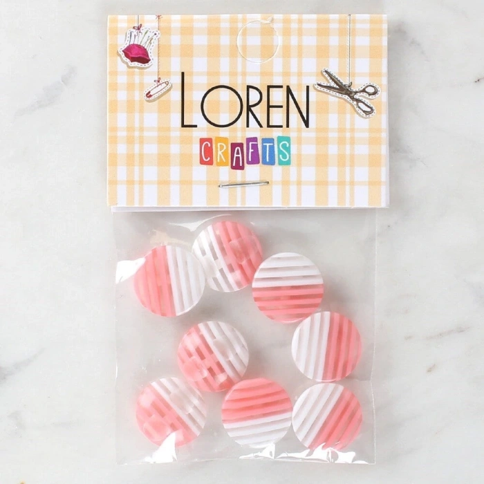 Loren Crafts 8li Desenli Düğme - 1094