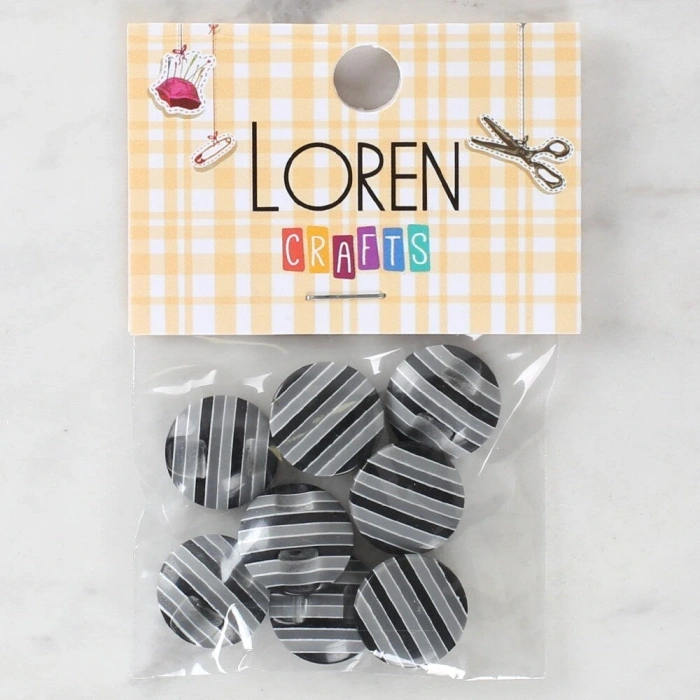 Loren Crafts 8li Desenli Düğme - 1098